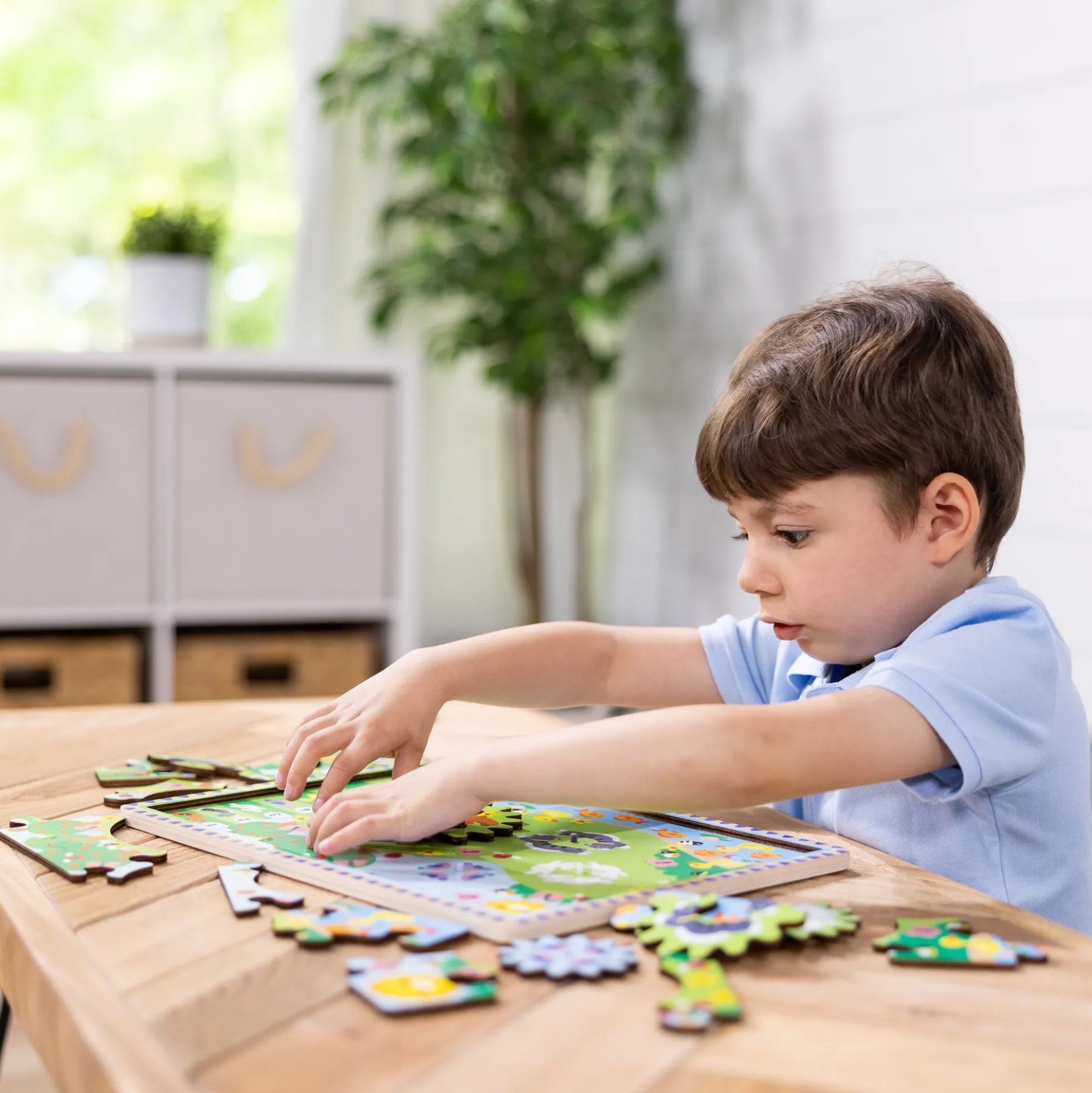 Animal Chase I-Spy Wooden Gear Puzzle