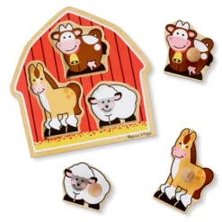 Barnyard Animals Jumbo Knob Puzzle - 3 Pieces
