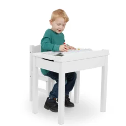 Child's Lift-Top Desk & Chair - White
