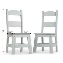 Child’s Wooden Chair Pair – Gray