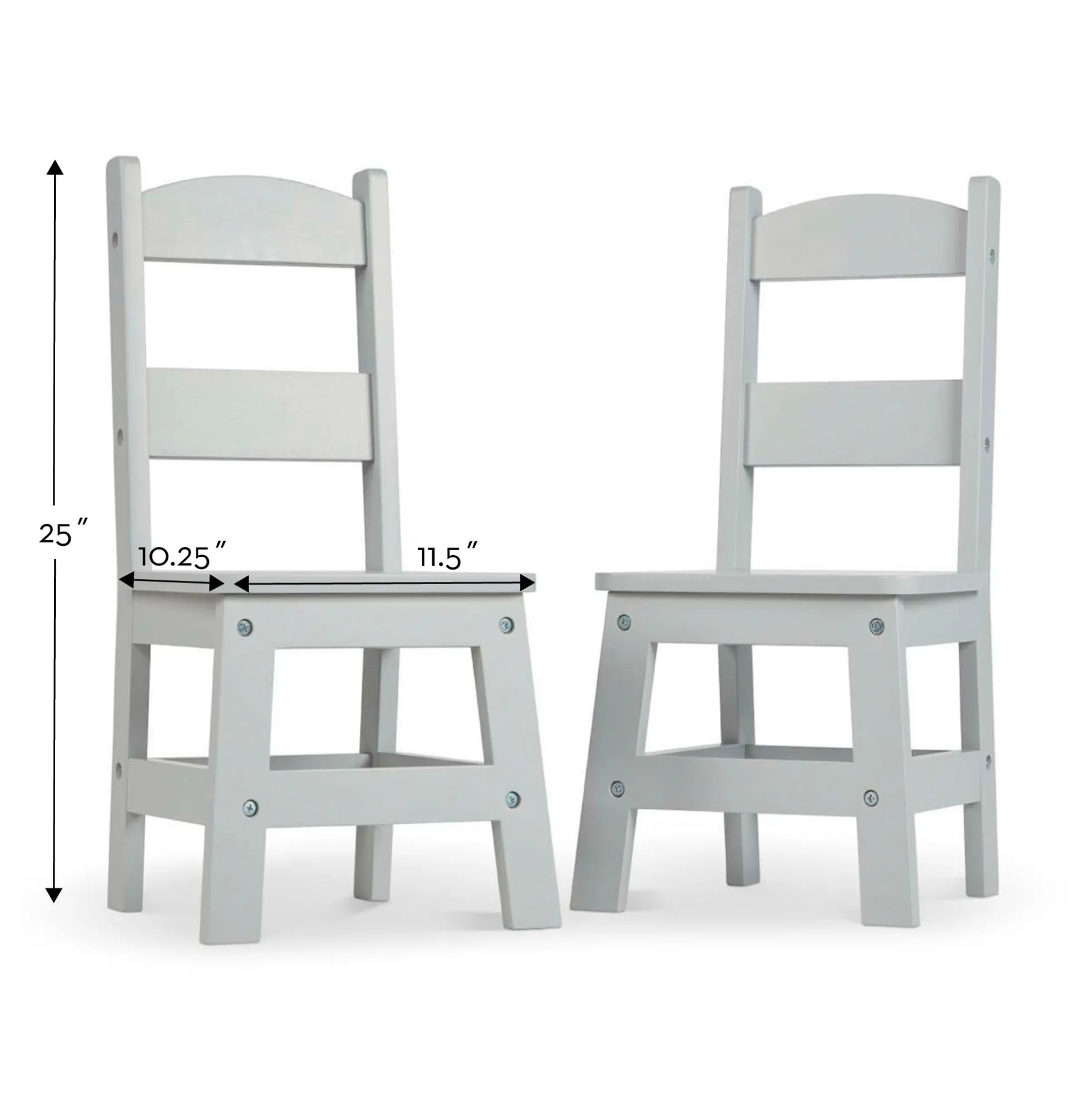Child’s Wooden Chair Pair – Gray
