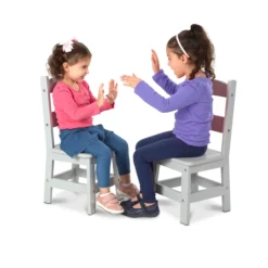 Child’s Wooden Chair Pair – Gray