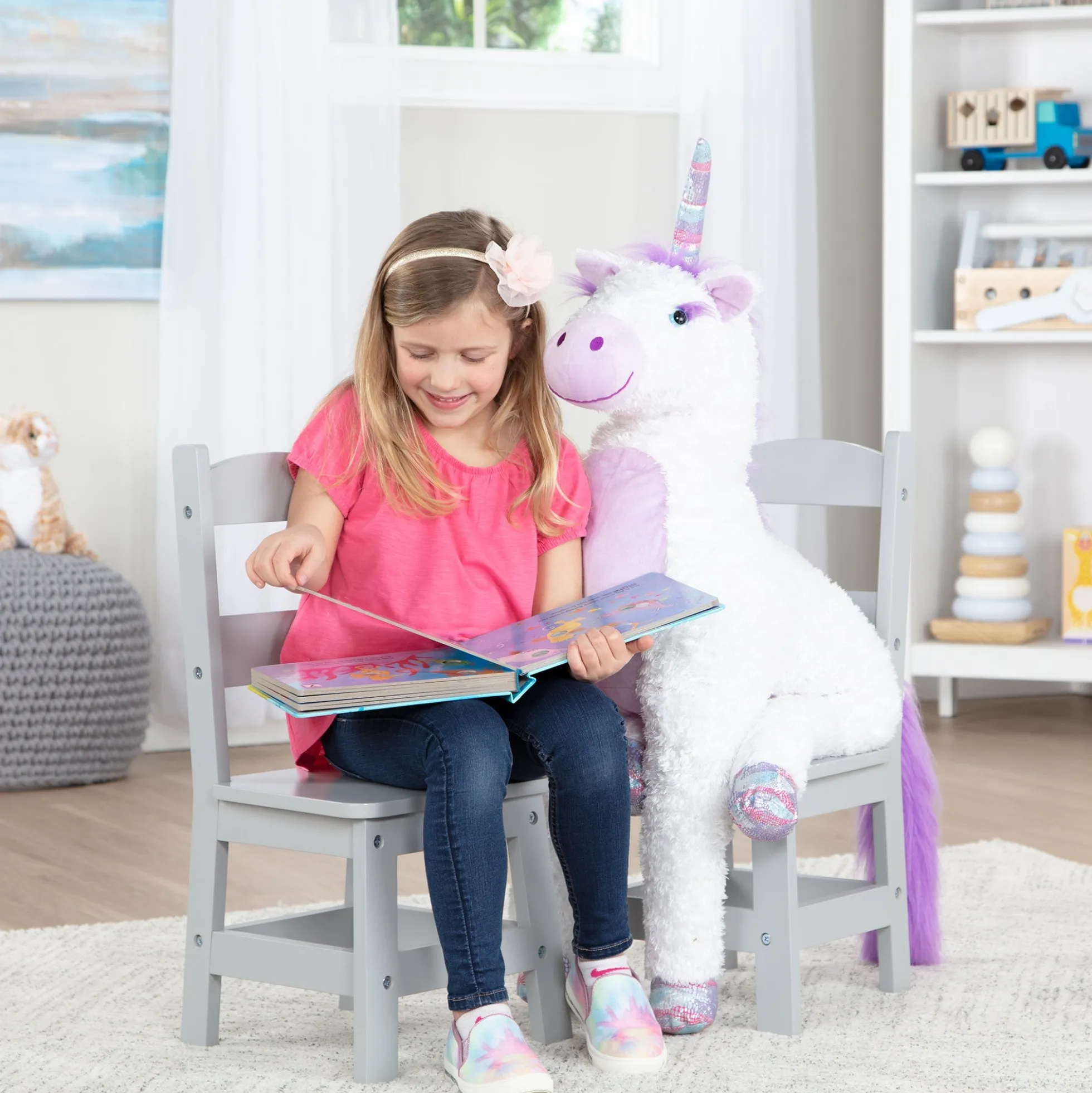 Child’s Wooden Chair Pair – Gray