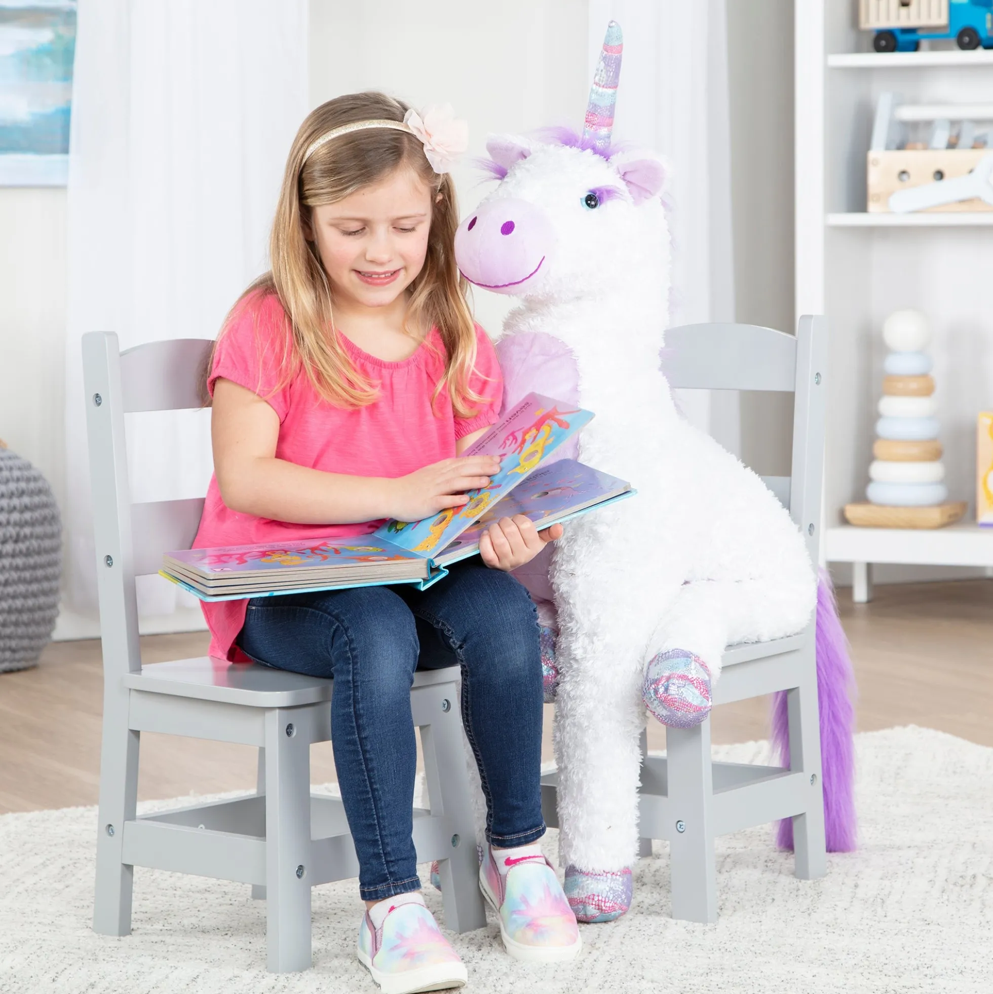 Child’s Wooden Chair Pair – Gray