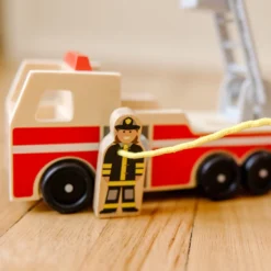 Classic Wooden Fire Truck Play Set