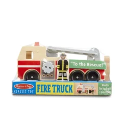 Classic Wooden Fire Truck Play Set
