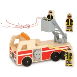 Classic Wooden Fire Truck Play Set