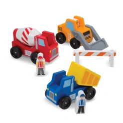 Classic Wooden Toy Construction Vehicle Set