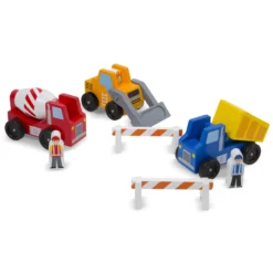 Classic Wooden Toy Construction Vehicle Set