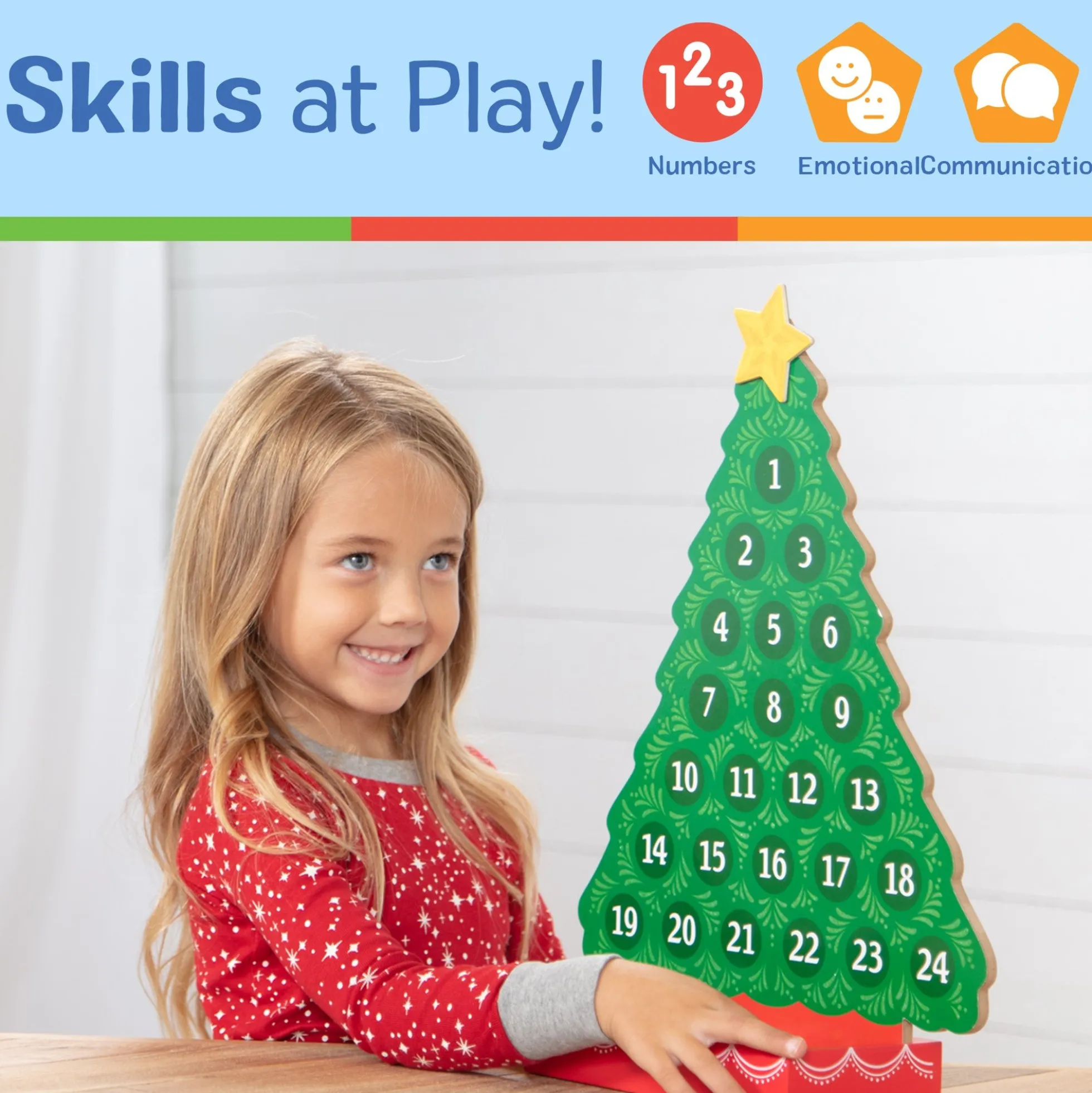Countdown to Christmas Wooden Seasonal Calendar