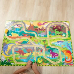 Dinosaur Adventure Tracks Floor Puzzle – 48 Pieces + 2 Wind-Up Dinosaurs