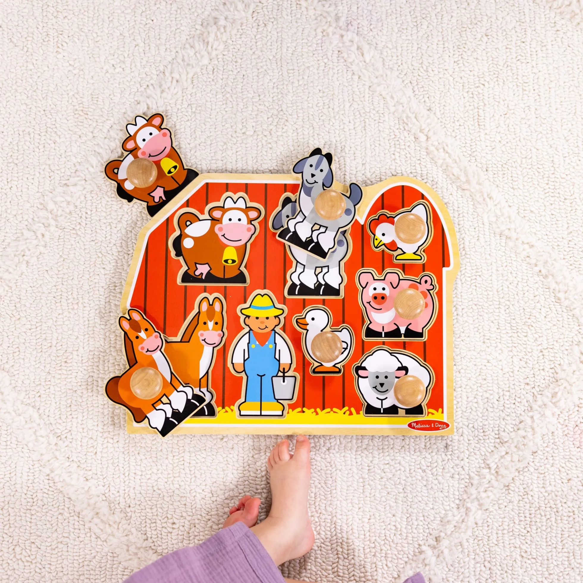 Farm Friends Jumbo Peg Puzzle - 8 Pieces