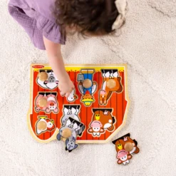 Farm Friends Jumbo Peg Puzzle - 8 Pieces
