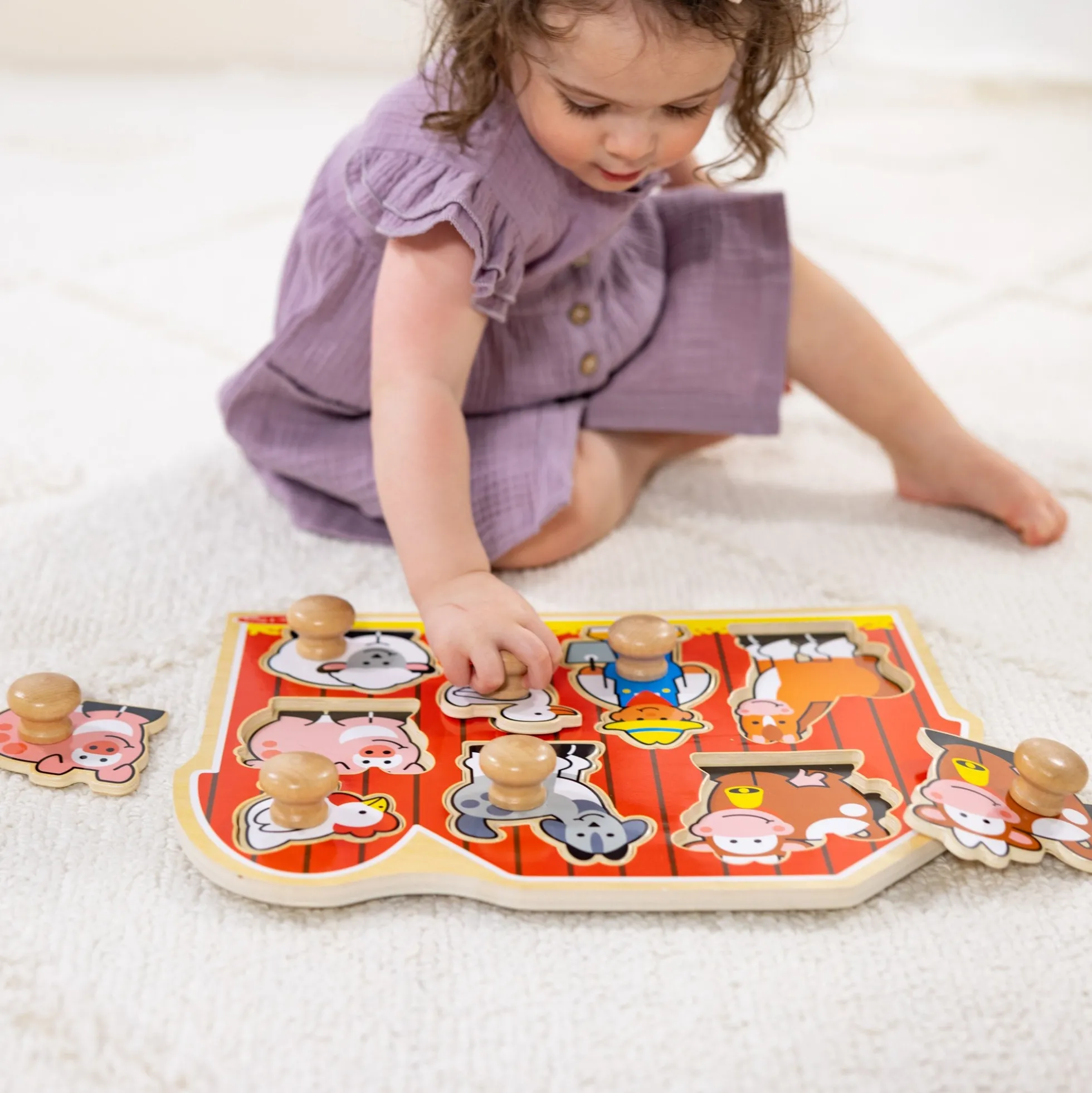 Farm Friends Jumbo Peg Puzzle - 8 Pieces