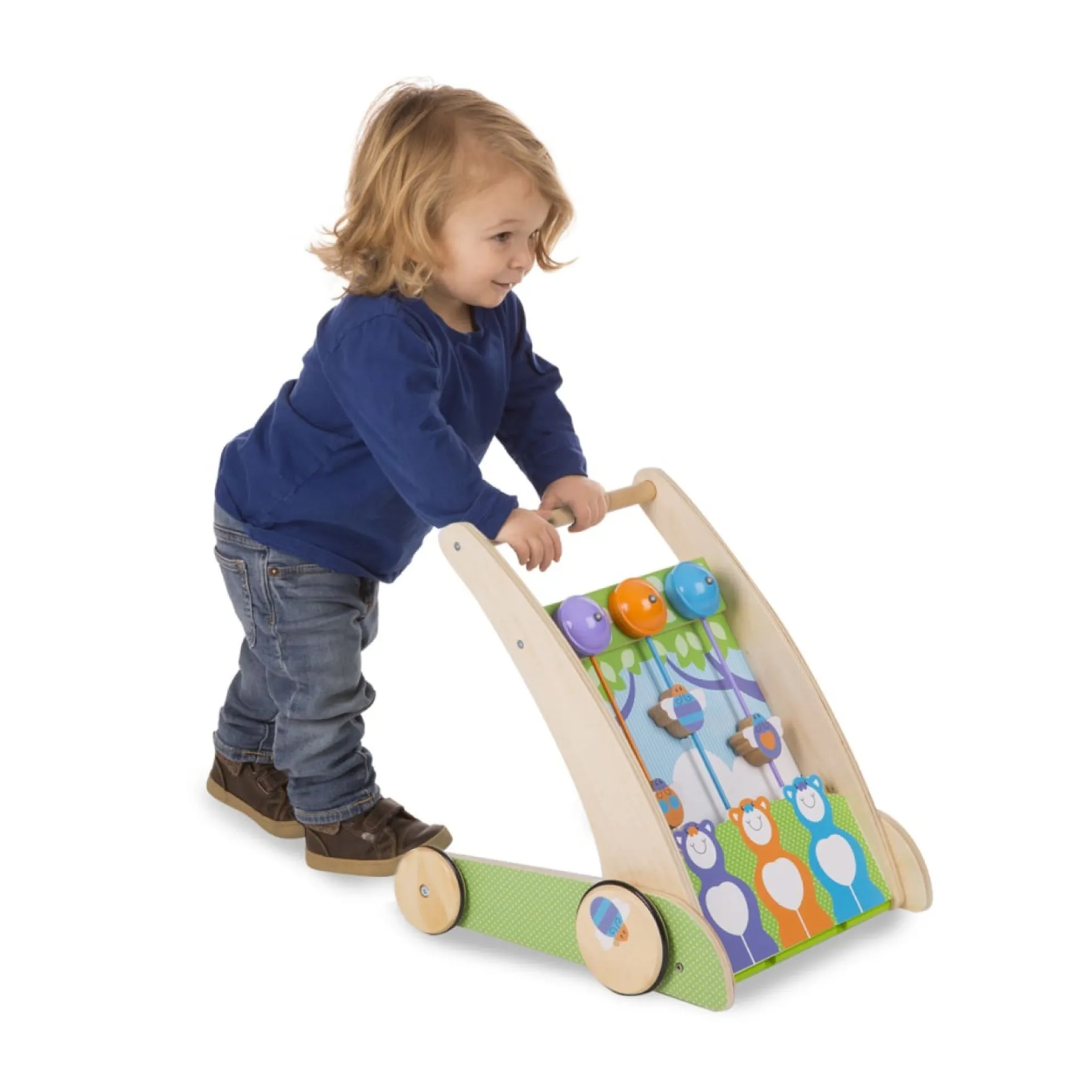 First Play Wooden Ring and Ding Forest Friends Push Toy