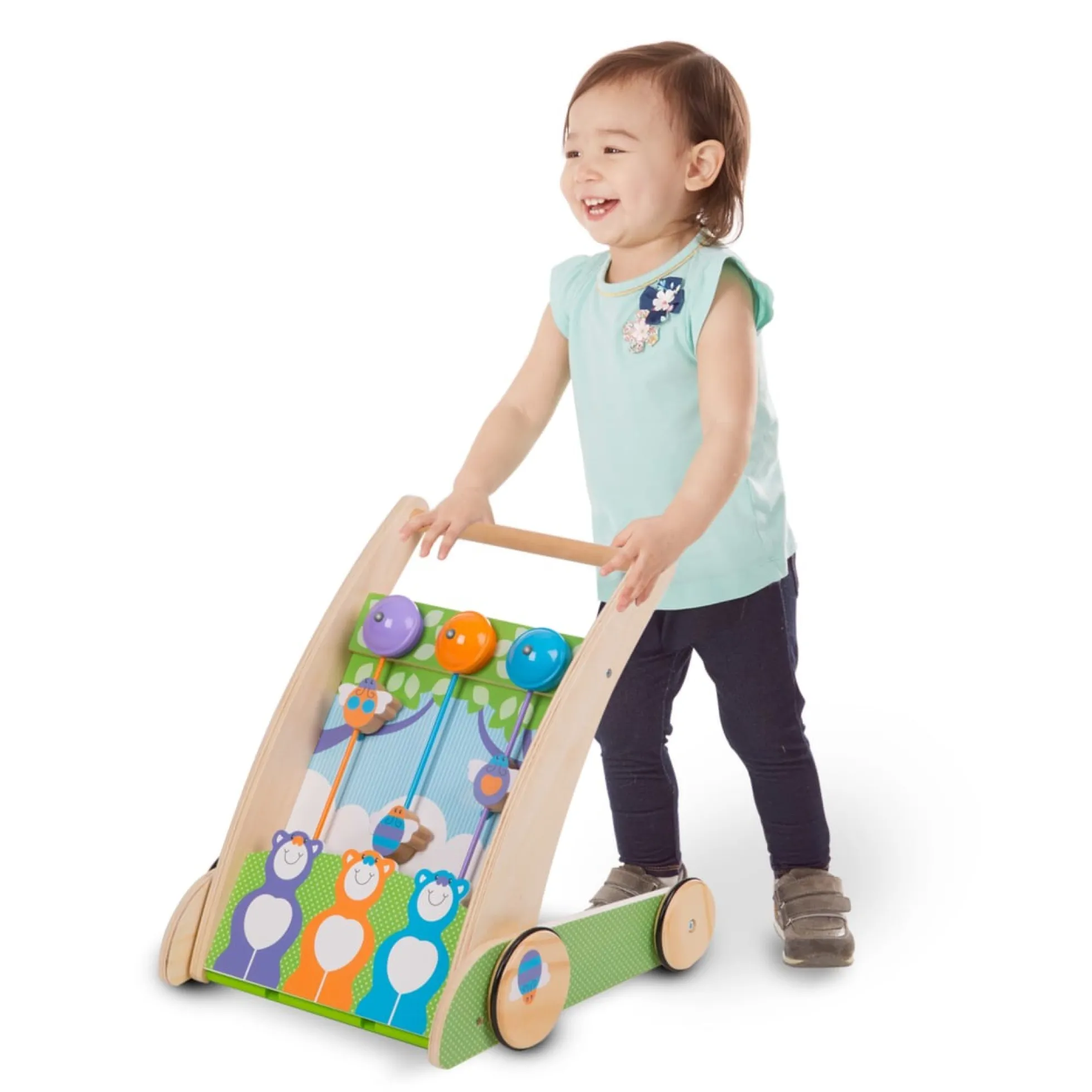 First Play Wooden Ring and Ding Forest Friends Push Toy
