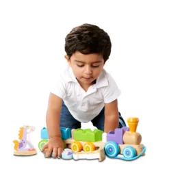 First Play Wooden Rocking Farm Animals Pull Train