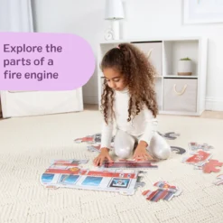 Giant Fire Truck Floor Puzzle - 24 Pieces