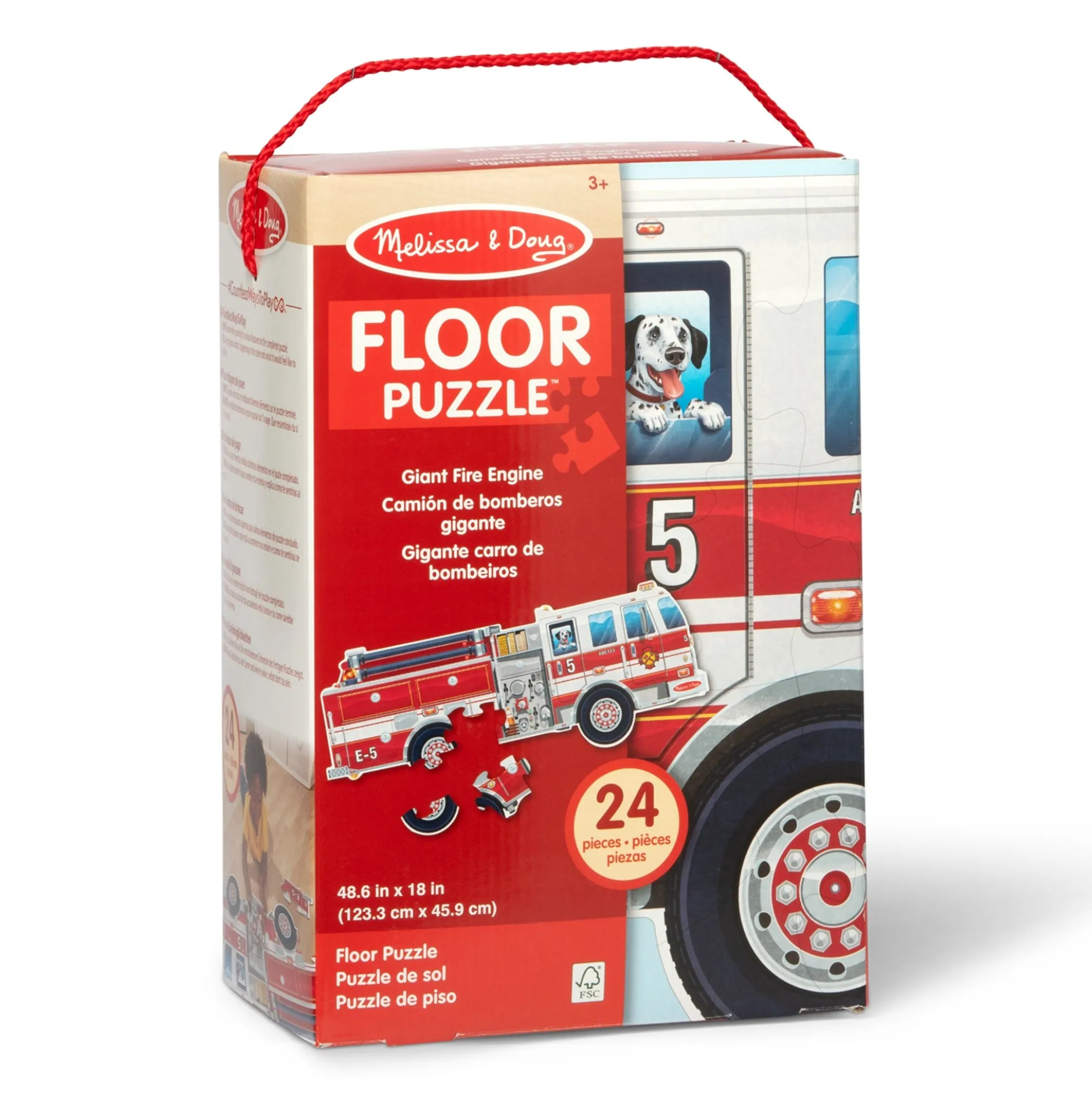 Giant Fire Truck Floor Puzzle - 24 Pieces