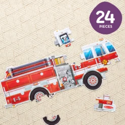 Giant Fire Truck Floor Puzzle - 24 Pieces