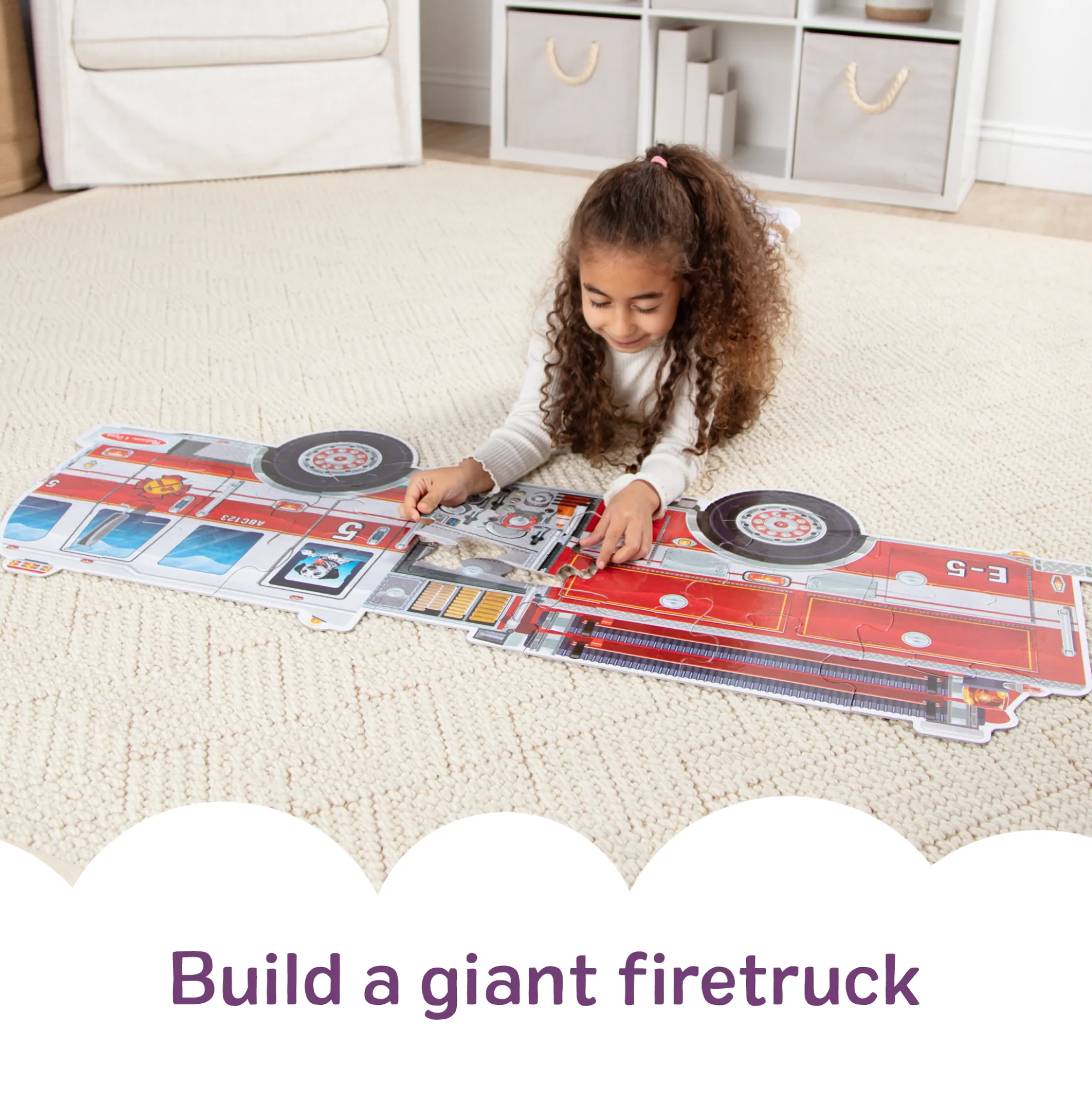 Giant Fire Truck Floor Puzzle - 24 Pieces