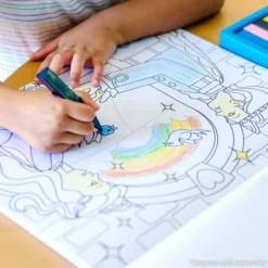 Jumbo 50-Page Kids' Coloring Pad - Horses, Hearts, Flowers, and More