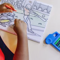 Jumbo 50-Page Kids' Coloring Pad - Space, Sharks, Sports, and More