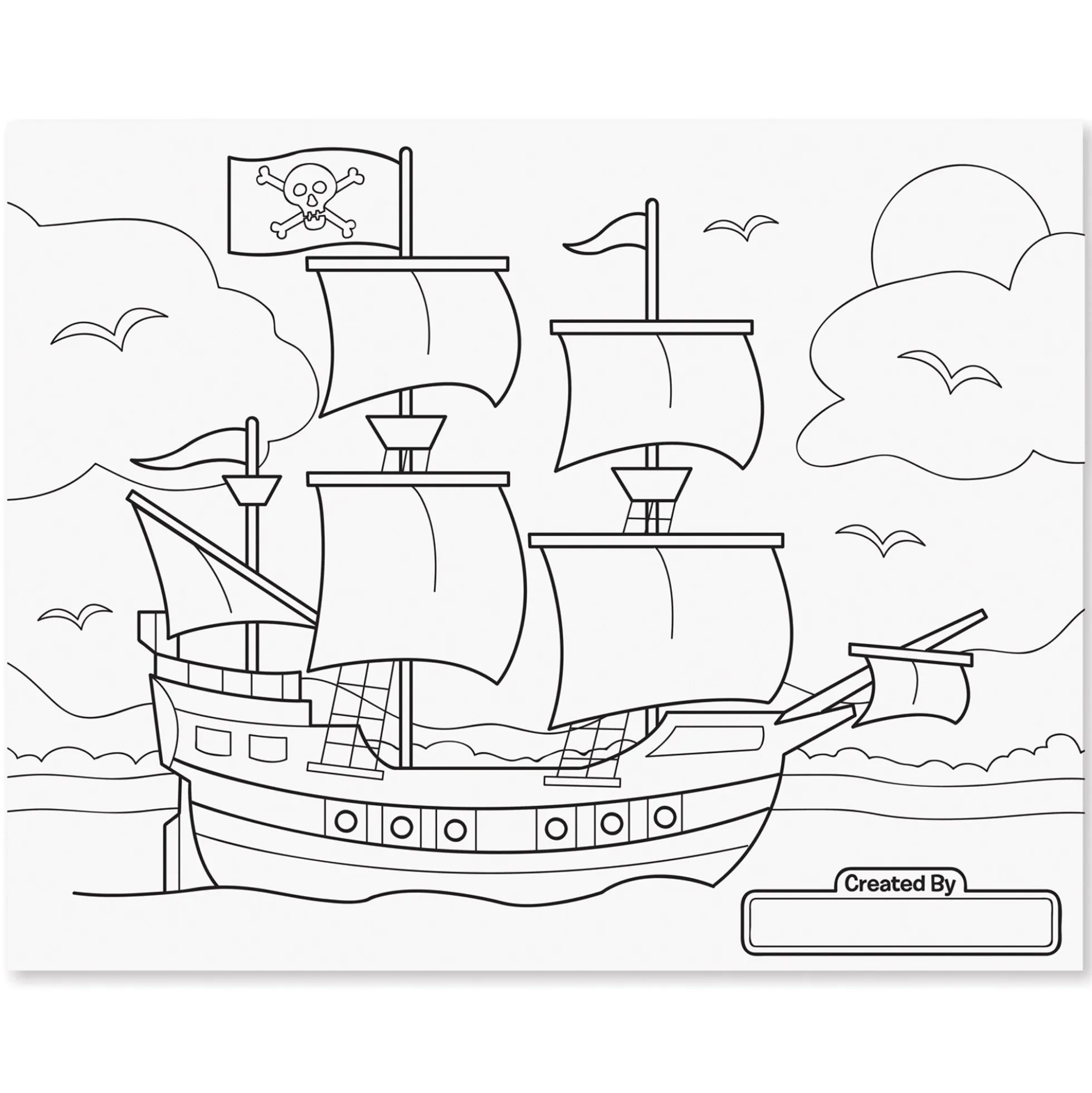 Jumbo 50-Page Kids' Coloring Pad - Space, Sharks, Sports, and More