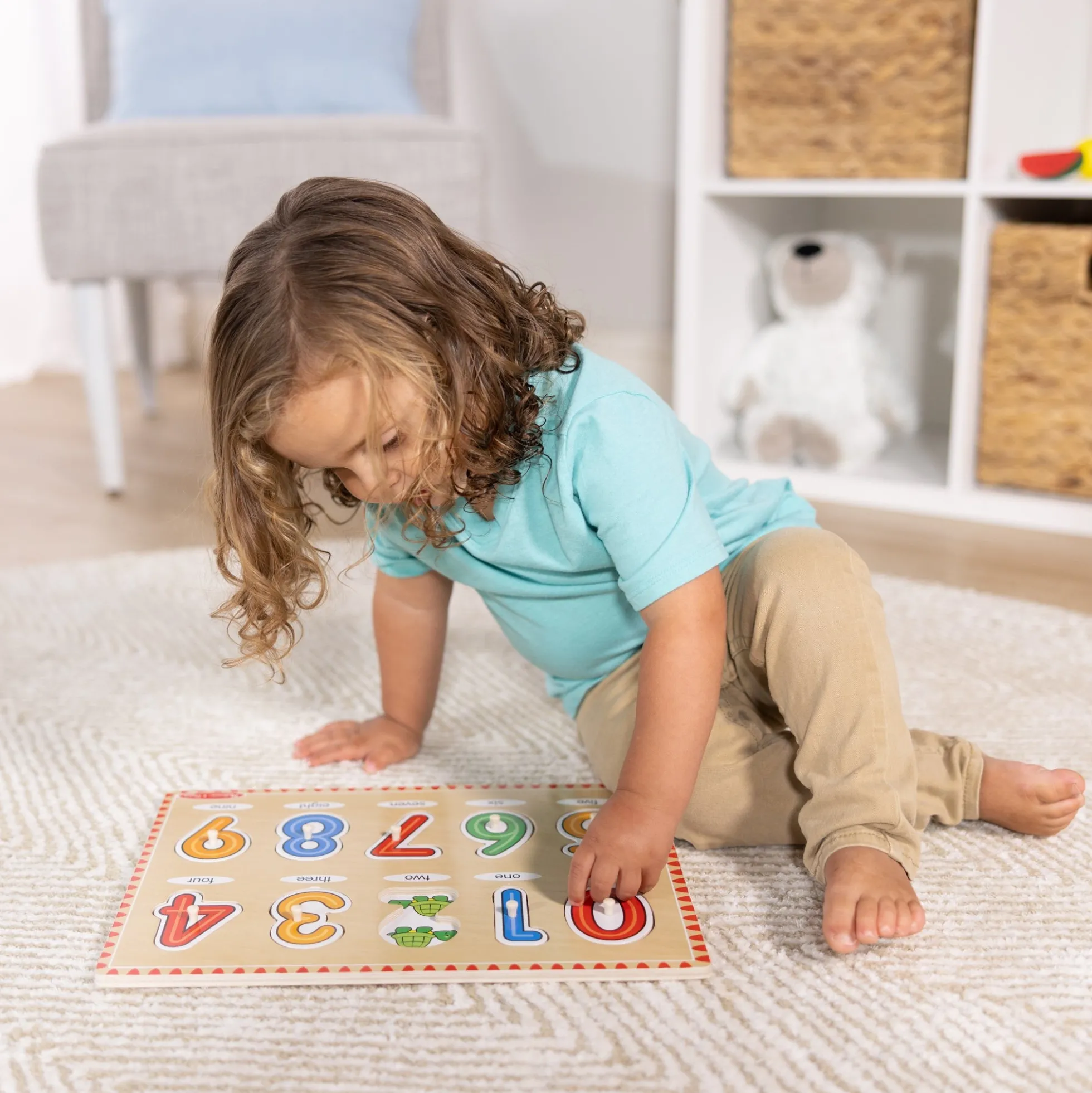 Lift & See Numbers Peg Puzzle - 10 Pieces