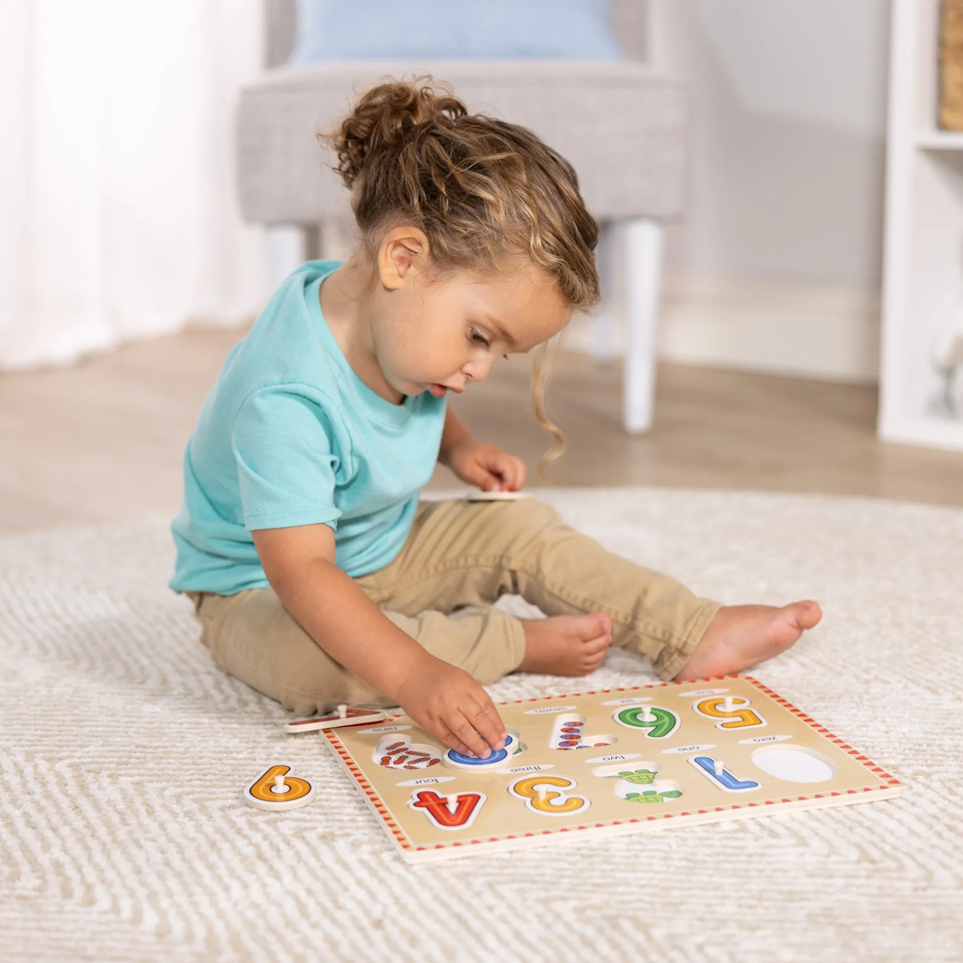 Lift & See Numbers Peg Puzzle - 10 Pieces