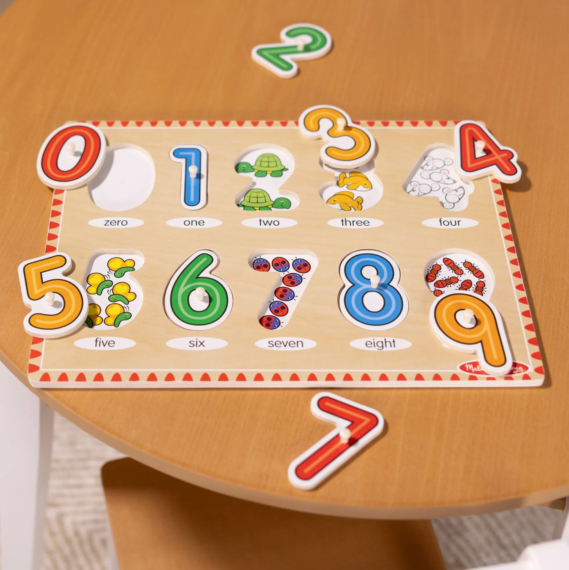 Lift & See Numbers Peg Puzzle - 10 Pieces