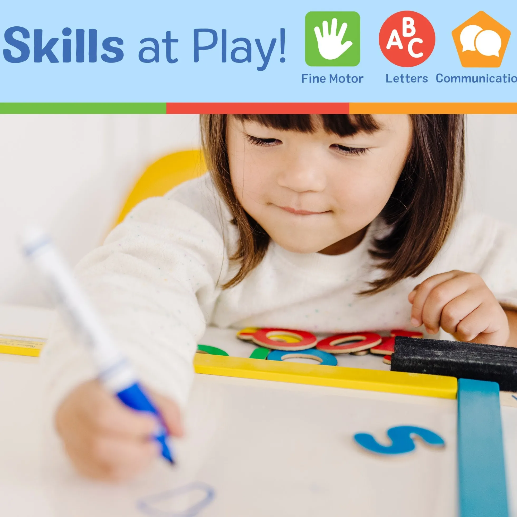 Magnetic Chalkboard & Dry-Erase Board (Uppercase)