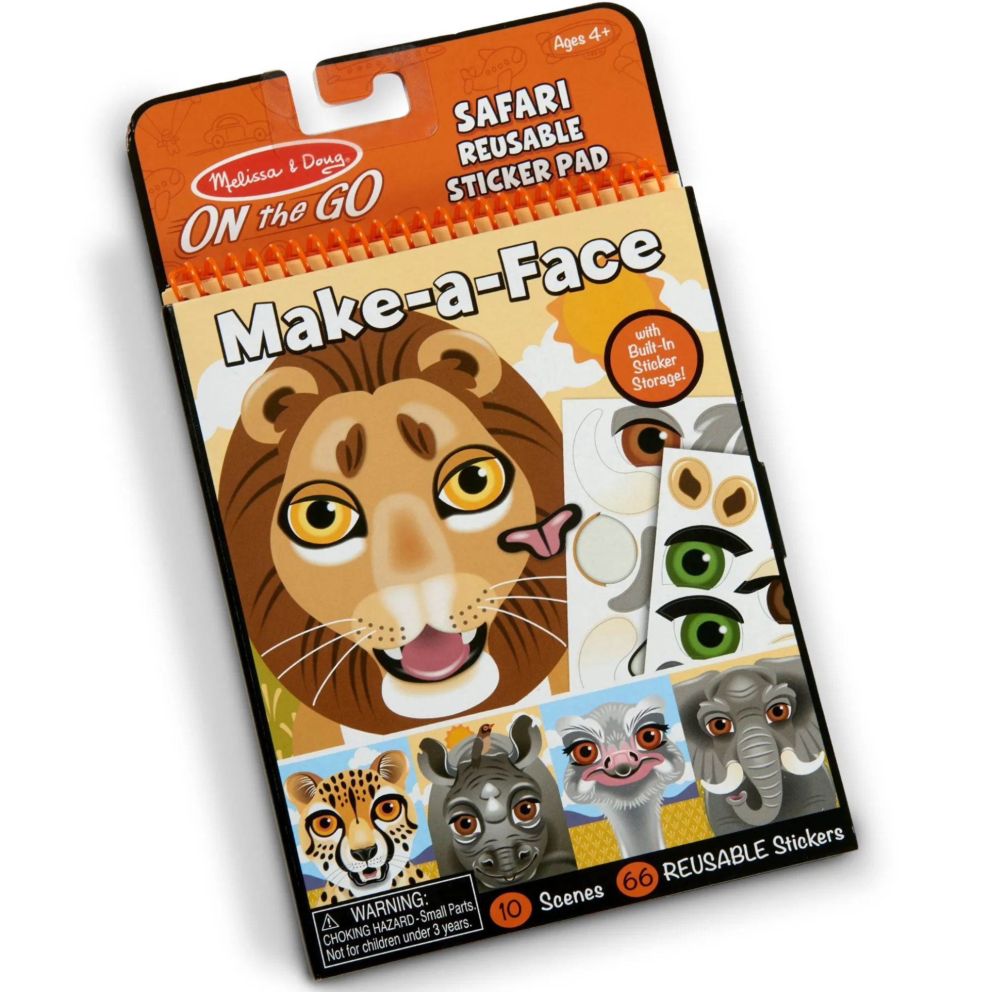 Make-a-Face – Safari Reusable Sticker Pad – On the Go Travel Activity
