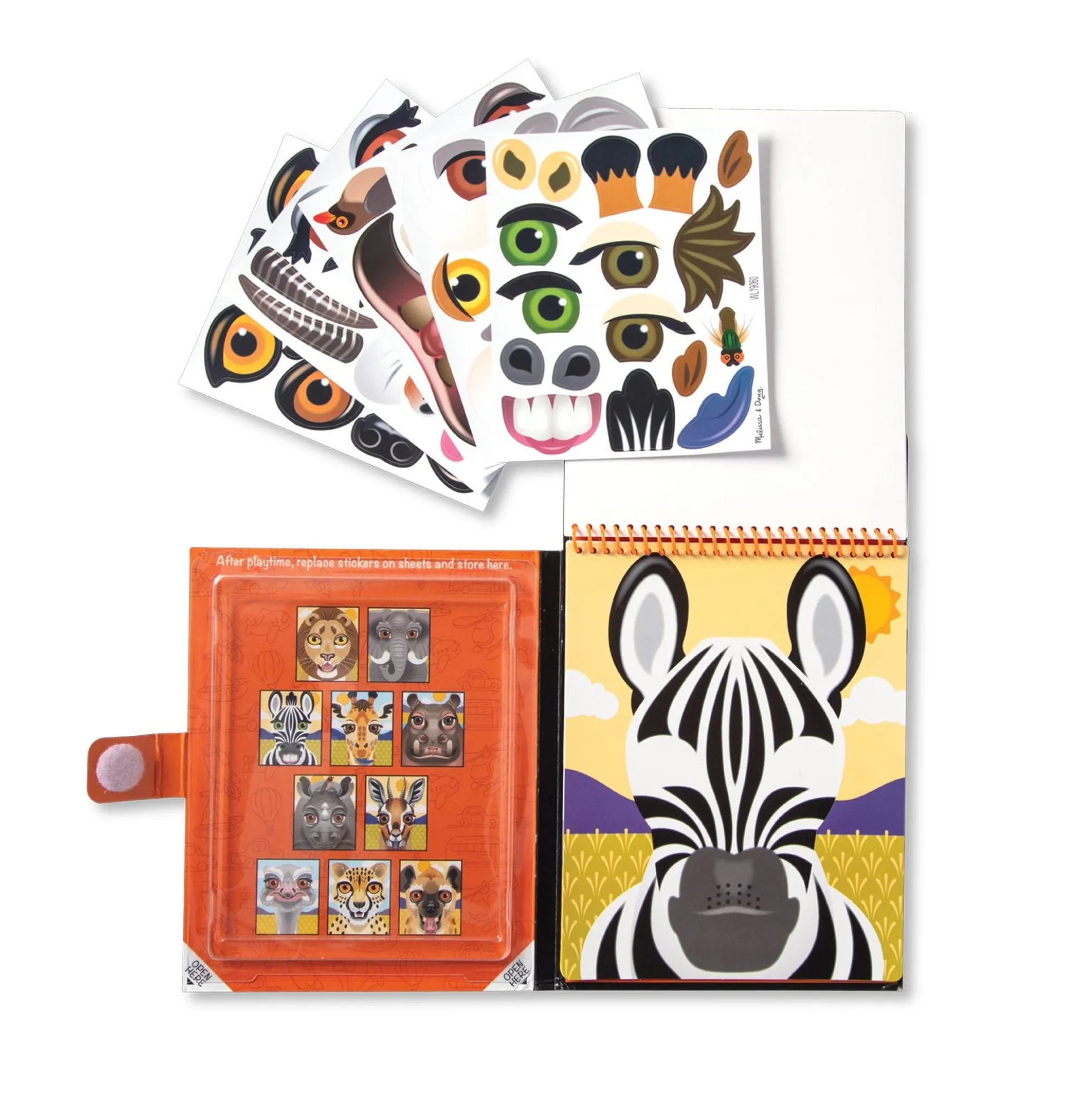 Make-a-Face – Safari Reusable Sticker Pad – On the Go Travel Activity