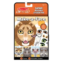 Make-a-Face – Safari Reusable Sticker Pad – On the Go Travel Activity