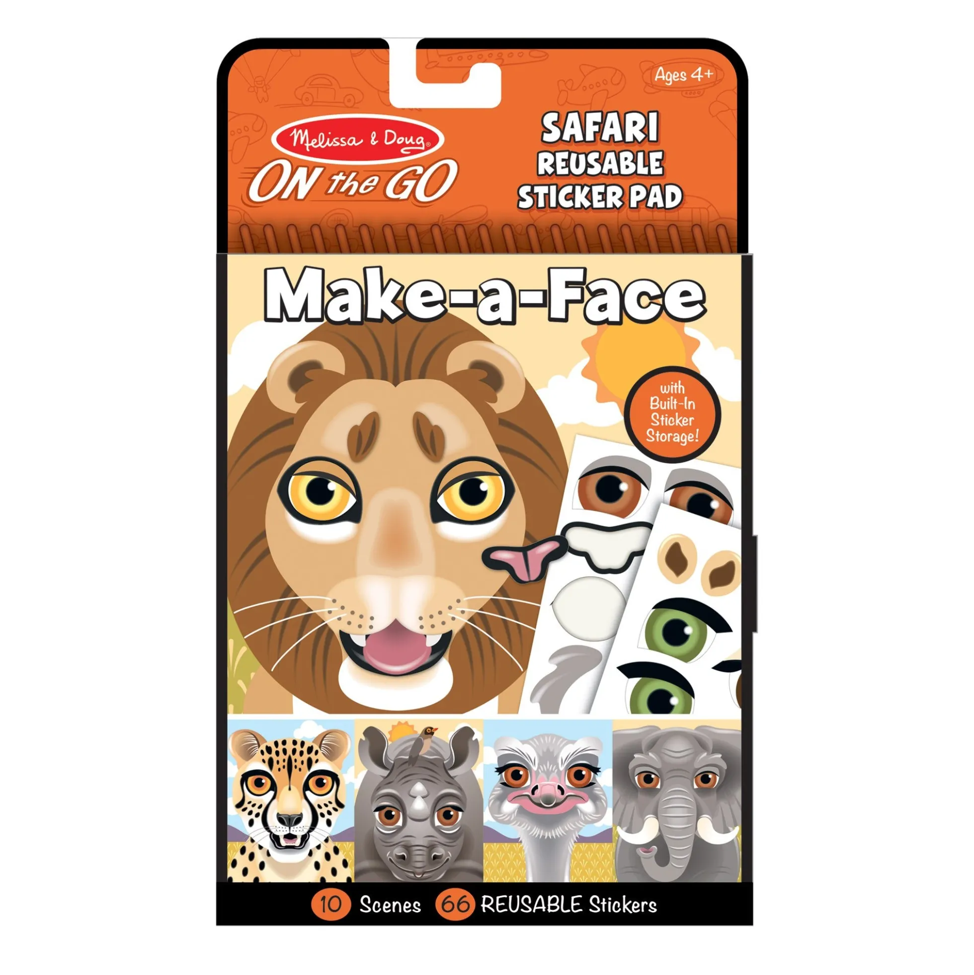 Make-a-Face – Safari Reusable Sticker Pad – On the Go Travel Activity