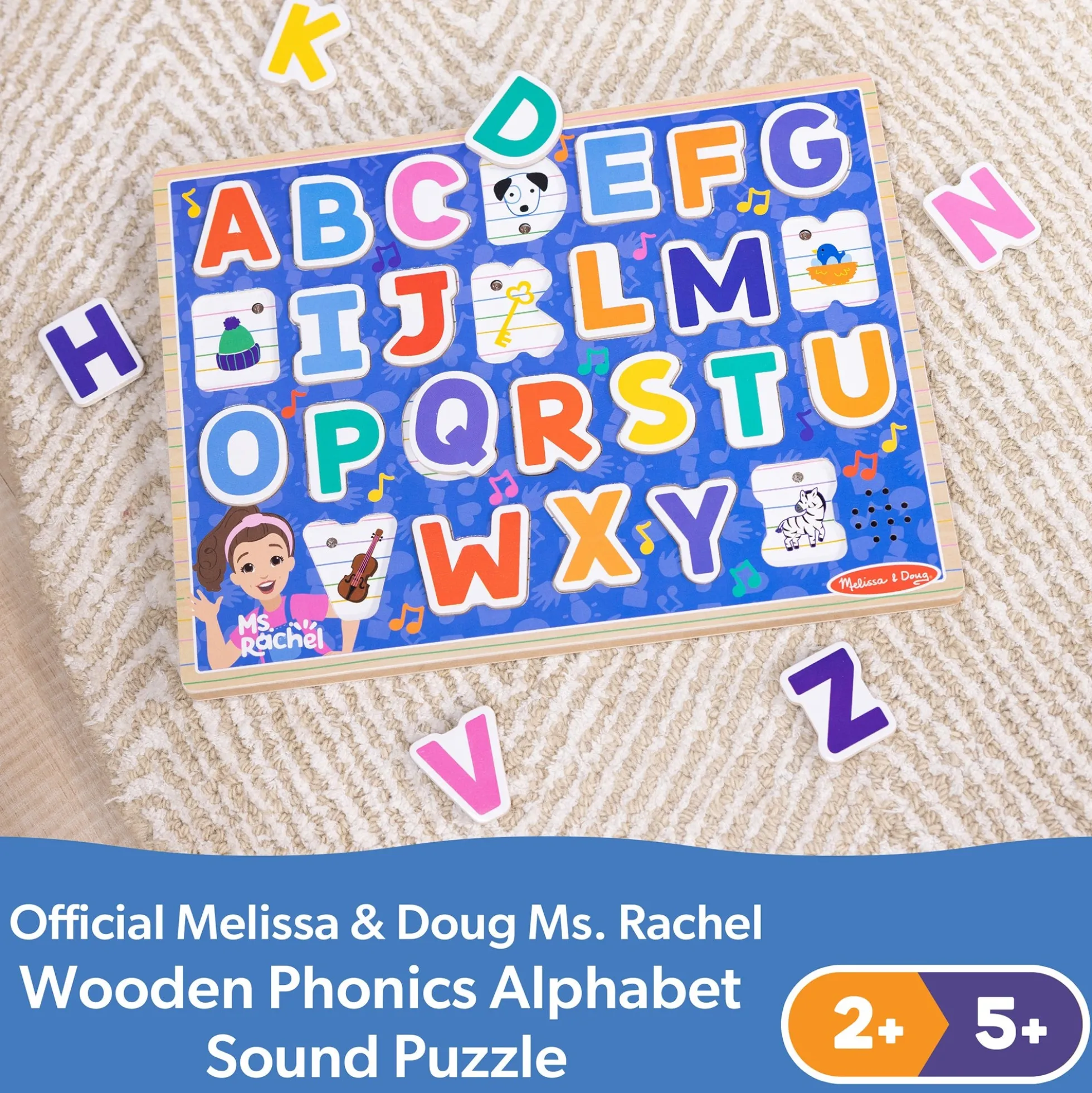 Ms. Rachel™ Wooden Phonics Alphabet Sound Puzzle - 26 Pieces