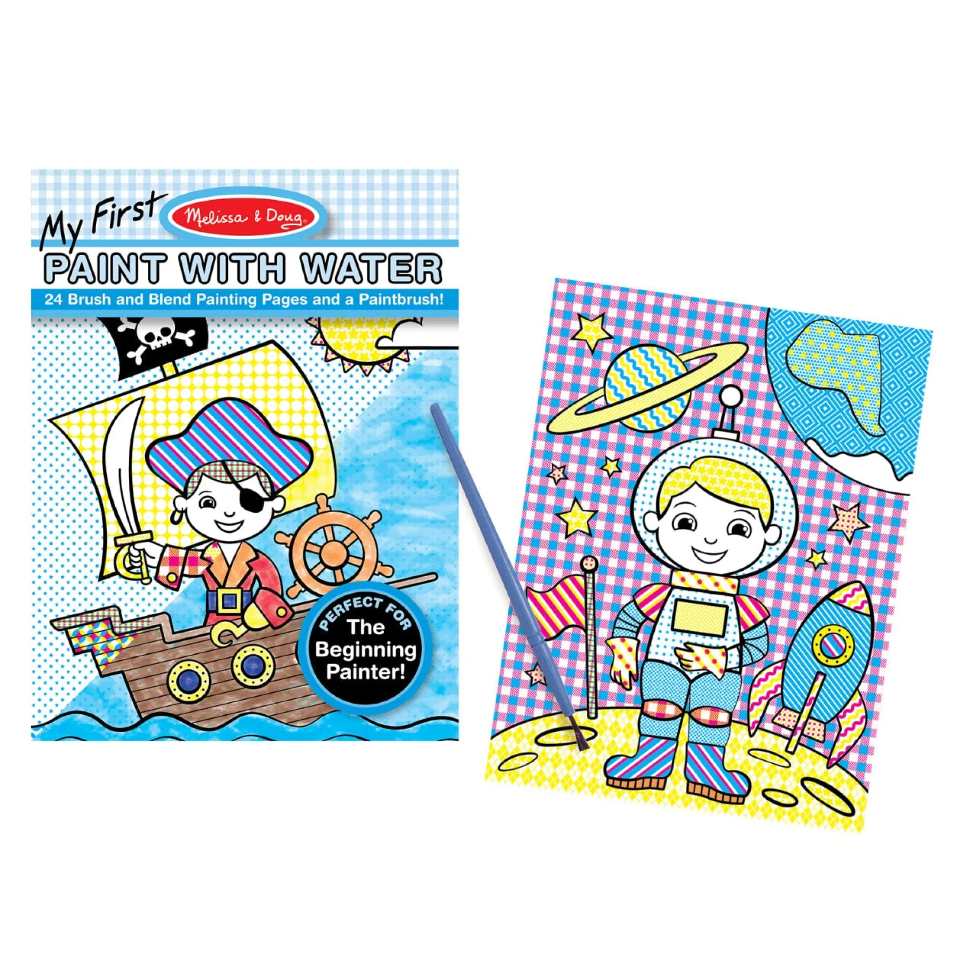 My First Paint With Water Kids' Art Pad With Paintbrush - Pirates, Space, Construction, and More