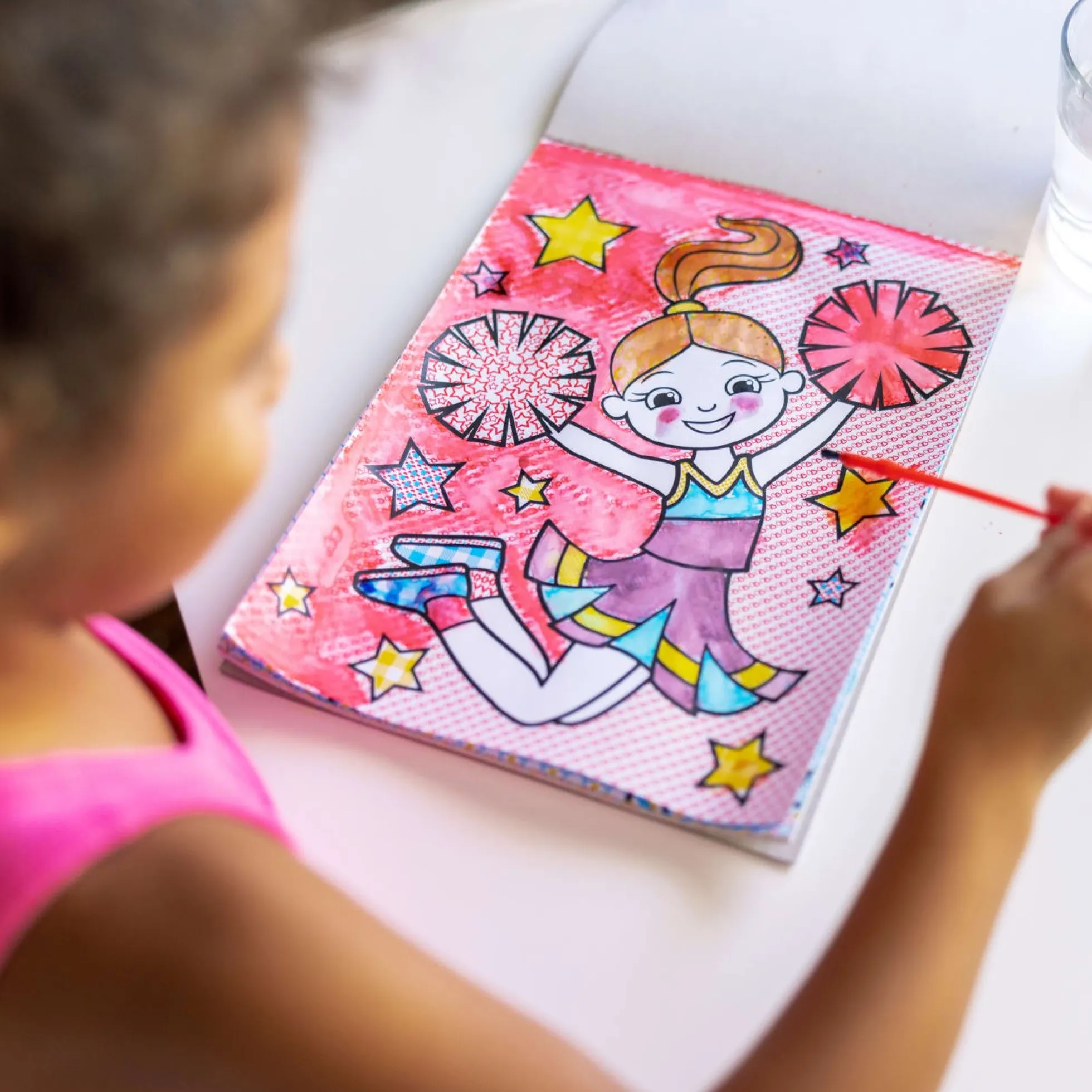 My First Paint With Water Kids' Art Pad With Paintbrush - Cheerleaders, Flowers, Fairies, and More