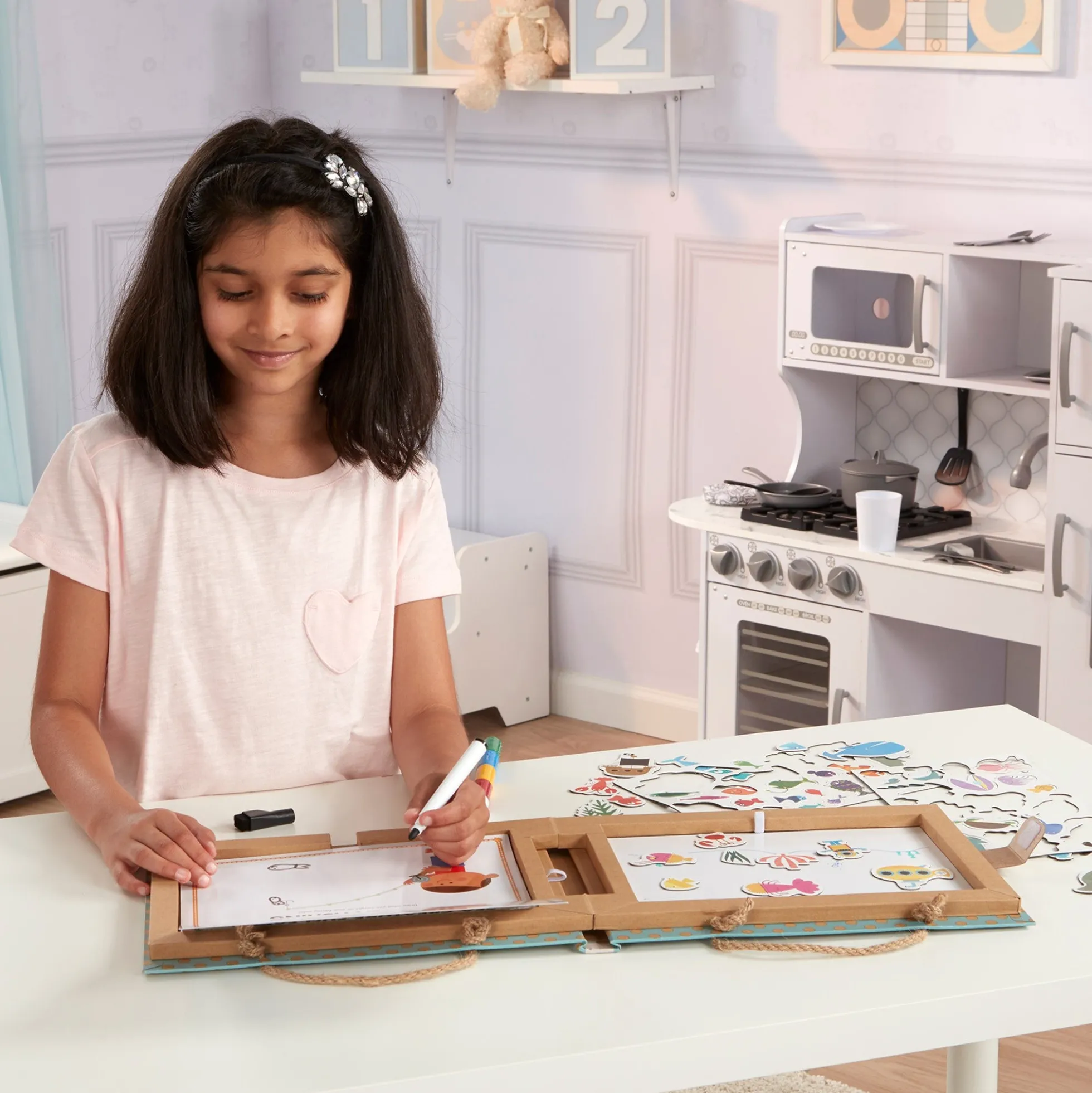 Natural Play: Play, Draw, Create Reusable Drawing & Magnet Kit – Ocean