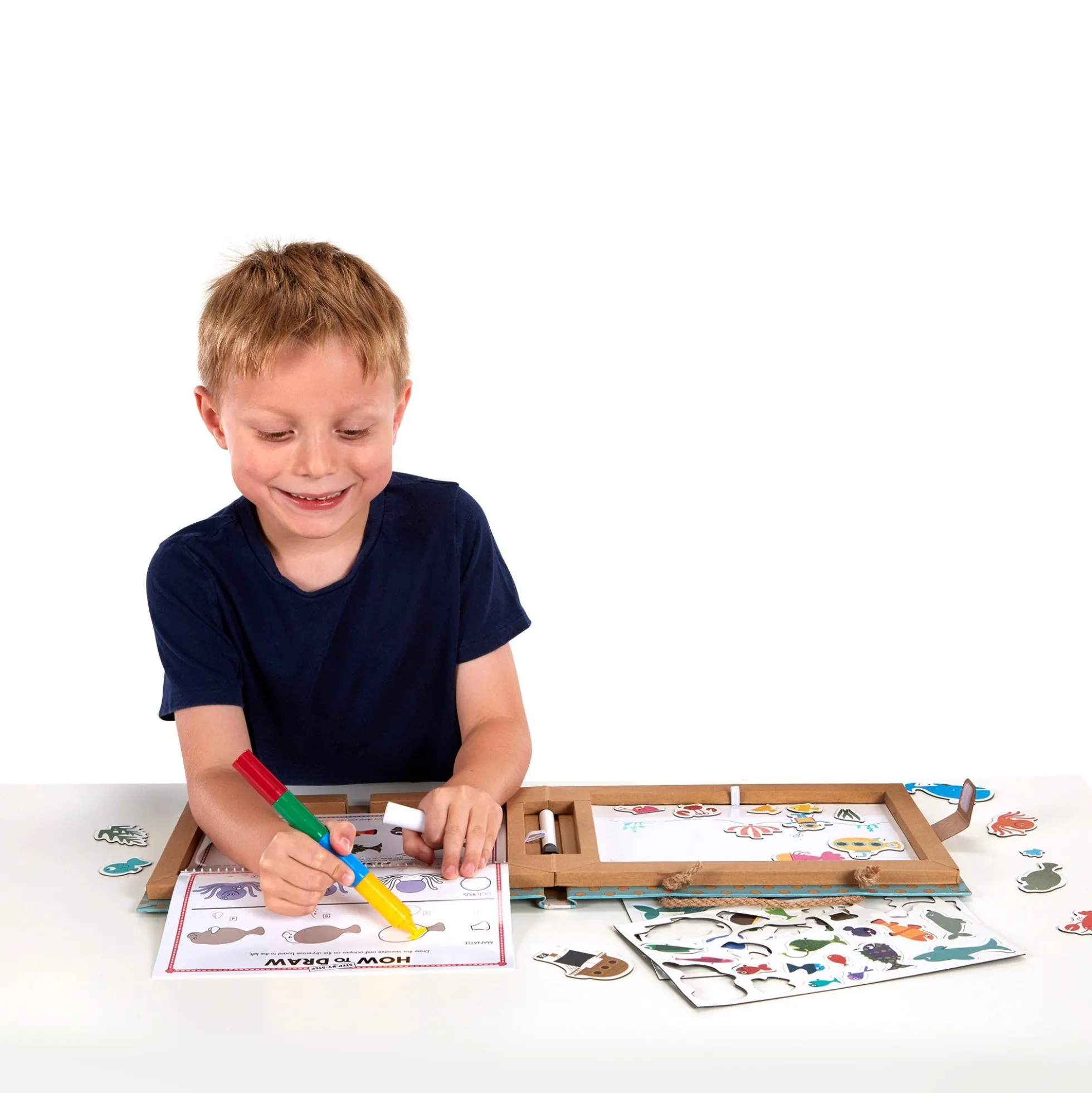 Natural Play: Play, Draw, Create Reusable Drawing & Magnet Kit – Ocean