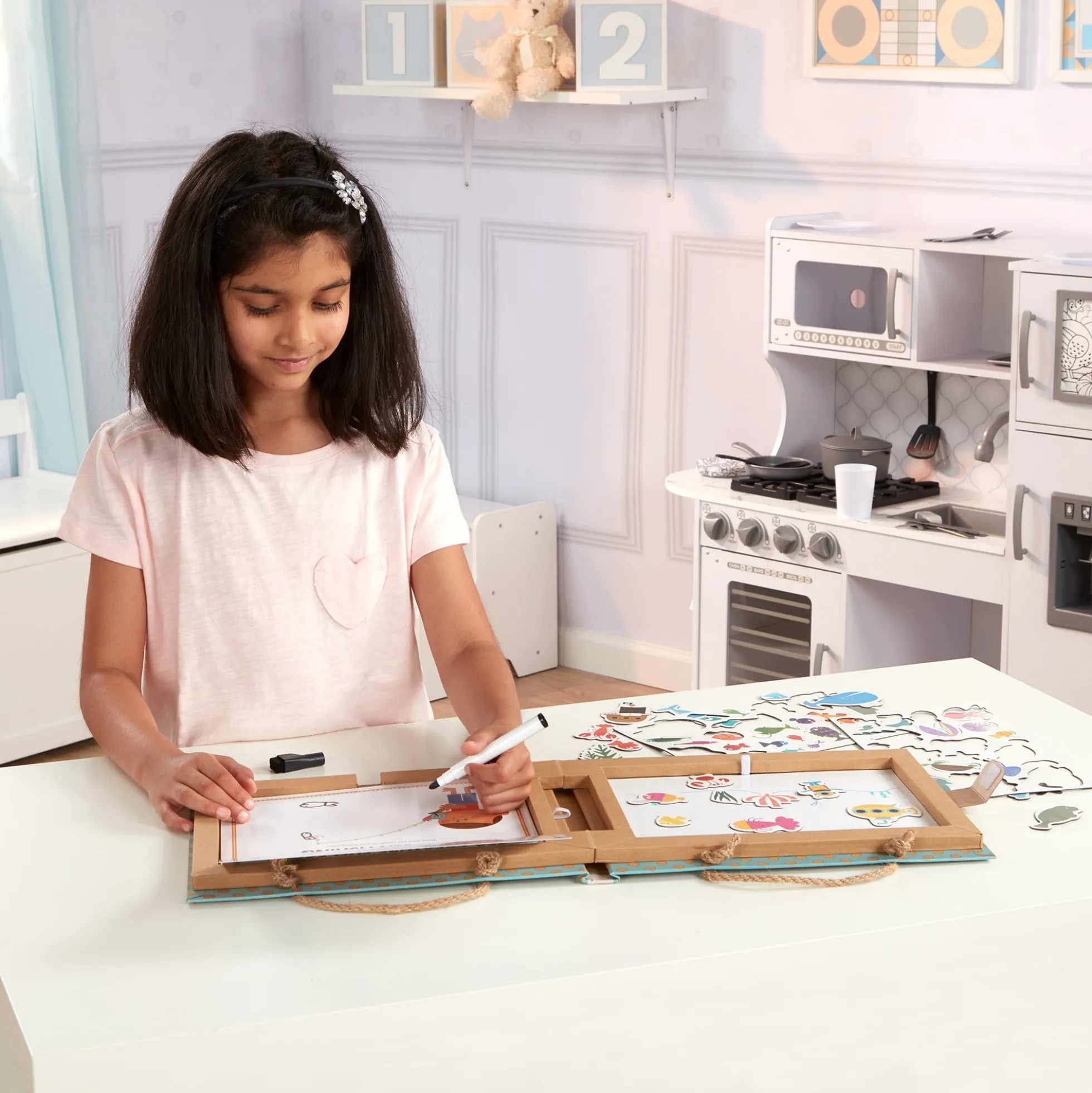 Natural Play: Play, Draw, Create Reusable Drawing & Magnet Kit – Ocean
