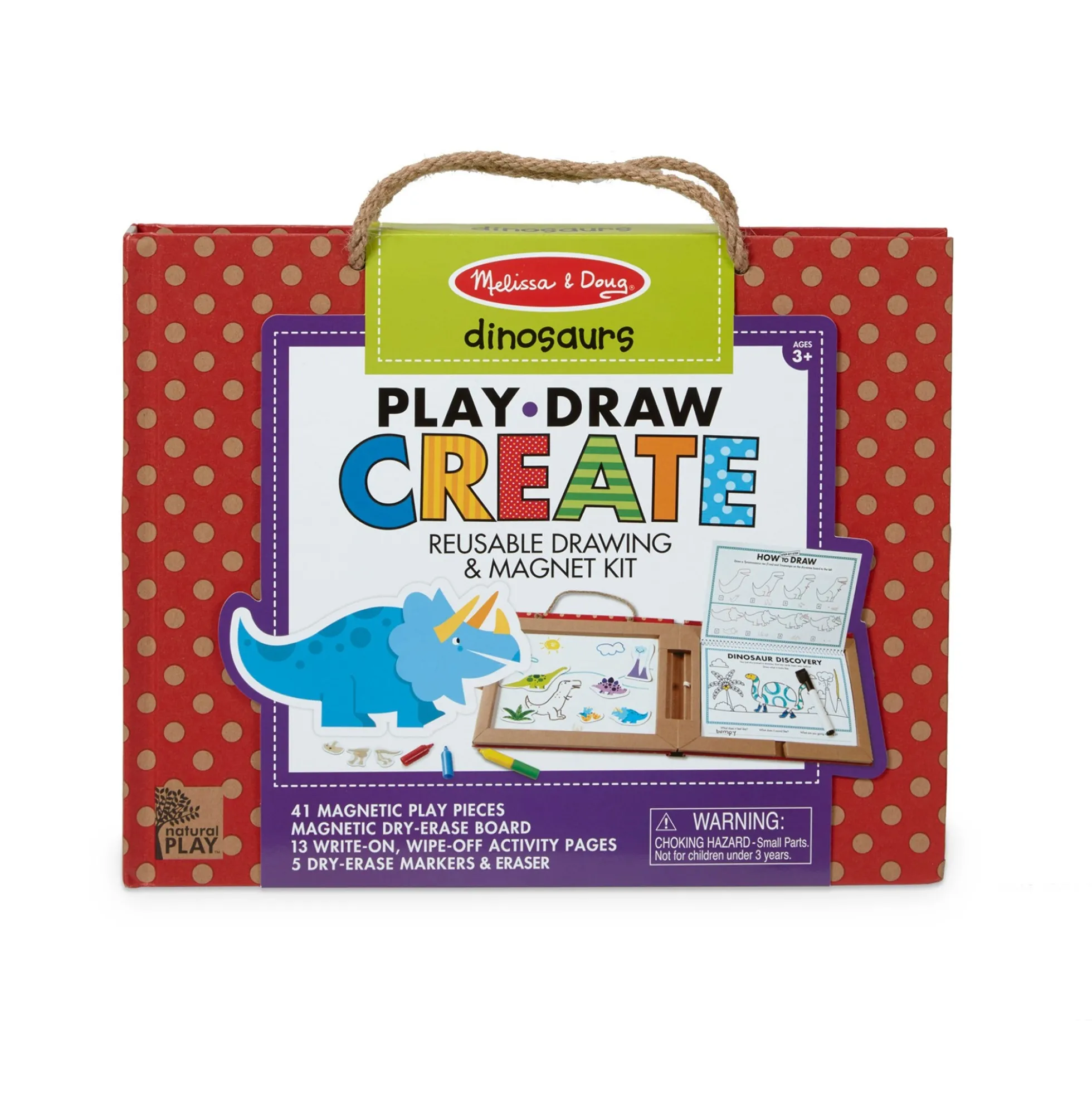 Natural Play: Play, Draw, Create Reusable Drawing & Magnet Kit – Dinosaurs