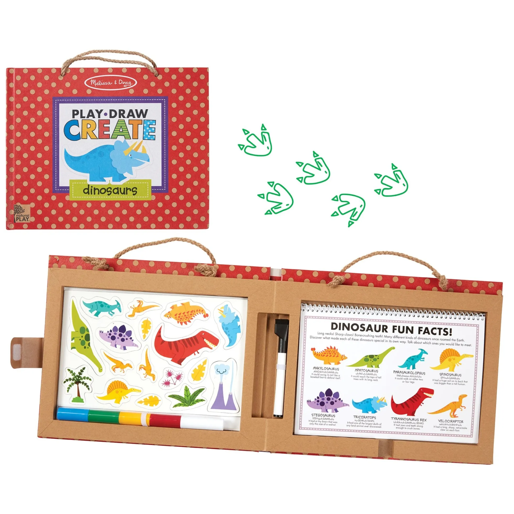 Natural Play: Play, Draw, Create Reusable Drawing & Magnet Kit – Dinosaurs