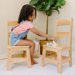 Pair of Solid Wood Chairs 2-Piece Set