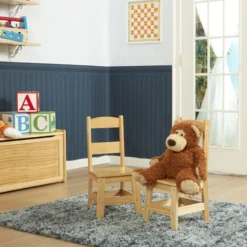 Pair of Solid Wood Chairs 2-Piece Set