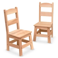 Pair of Solid Wood Chairs 2-Piece Set