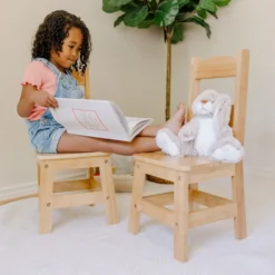 Pair of Solid Wood Chairs 2-Piece Set