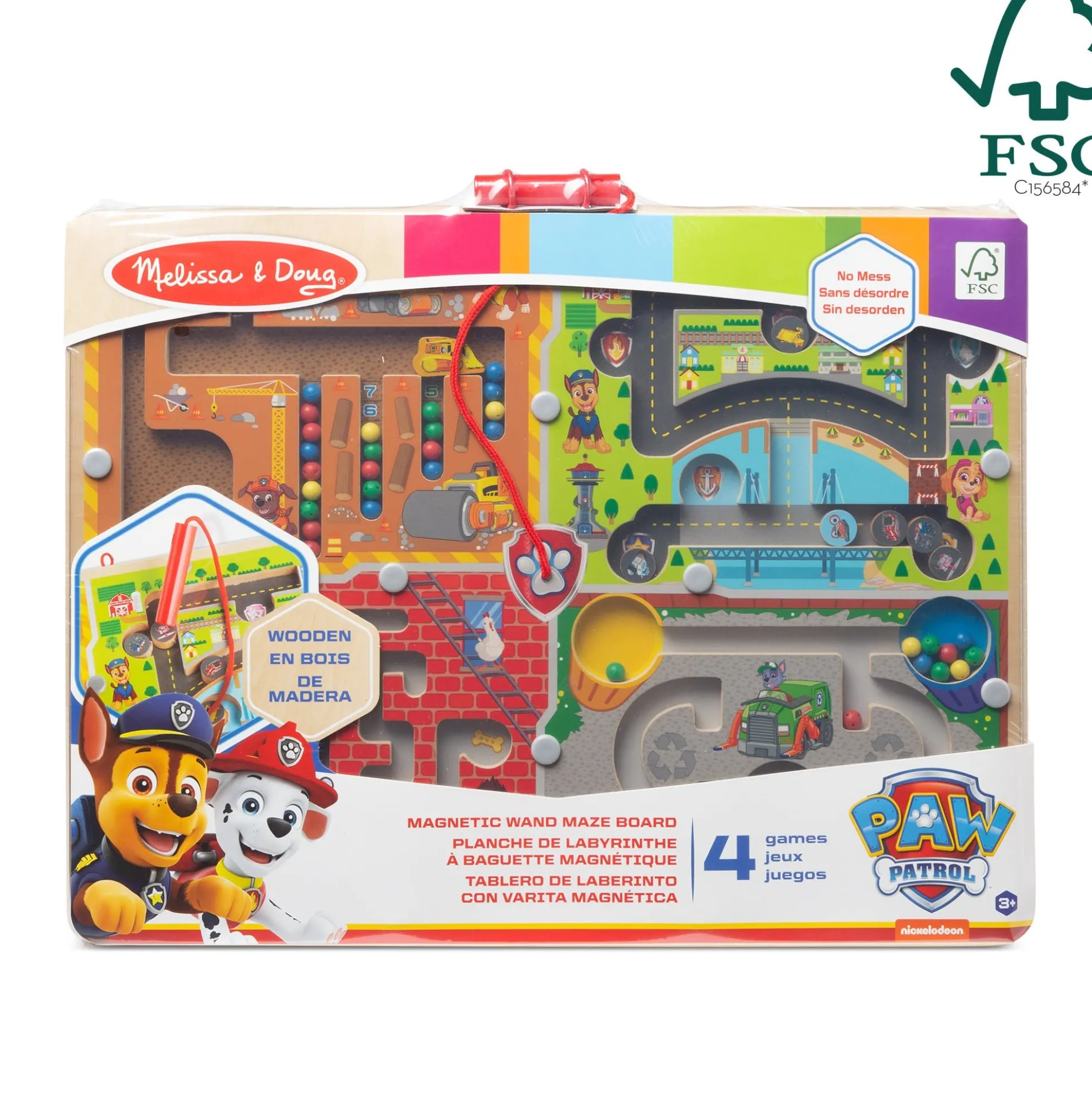 PAW Patrol Wooden 4-in-1 Magnetic Wand Maze Board