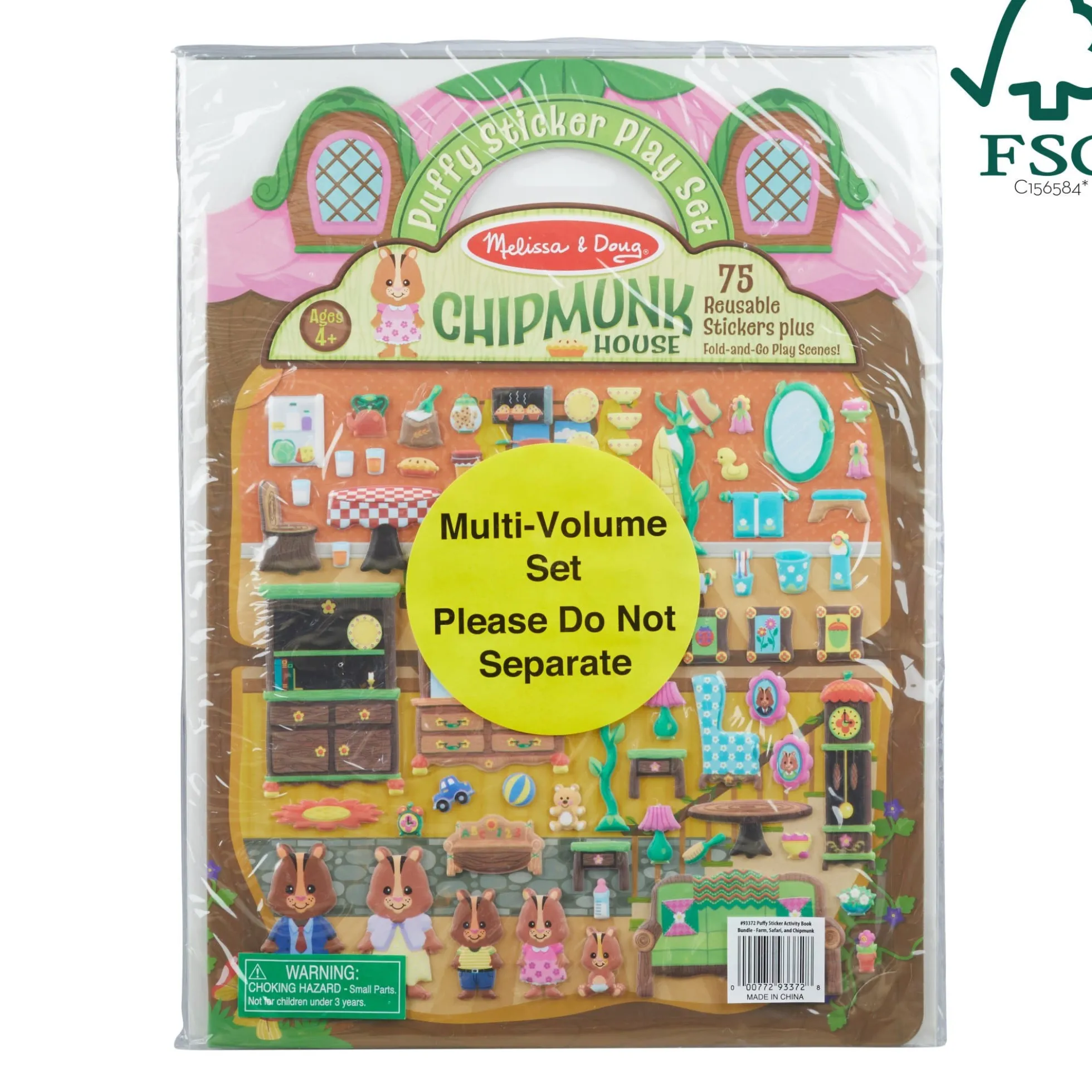 Puffy Sticker Play Set 3-Pack: On the Farm, Safari, Chipmunk House